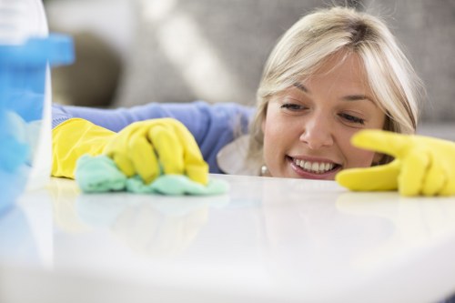 Customer raising a carpet cleaning complaint during a service review